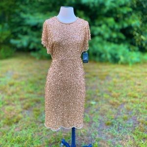 Adrianna Papell | Flutter Sleeve Beaded Dress